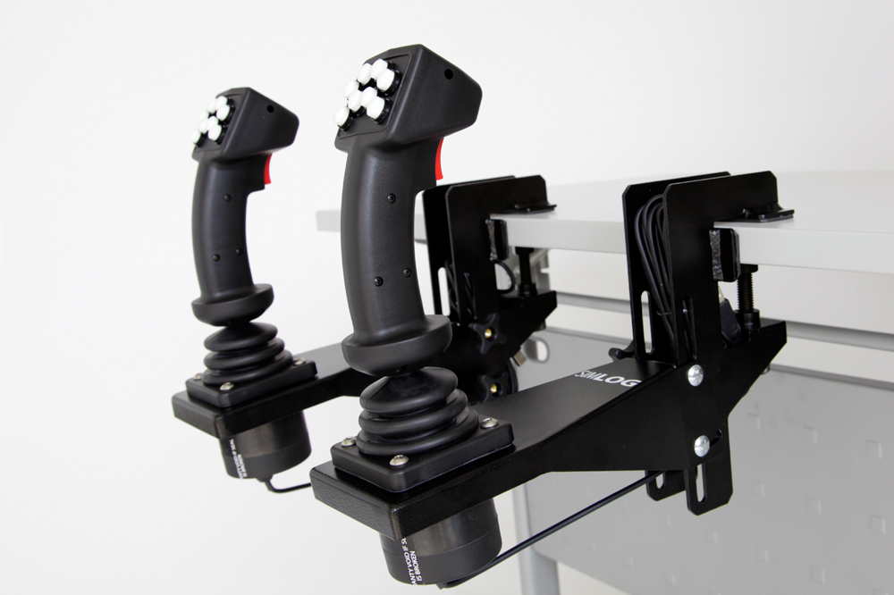 Replica Controls - 8 push-buttons with Simlog's Tabletop Mounting Brackets Simlog's Replica Controls