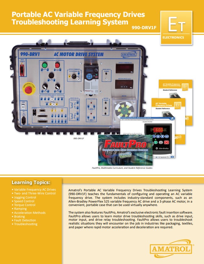 Amatrol Portable AC Variable Frequency Drives Troubleshooting 