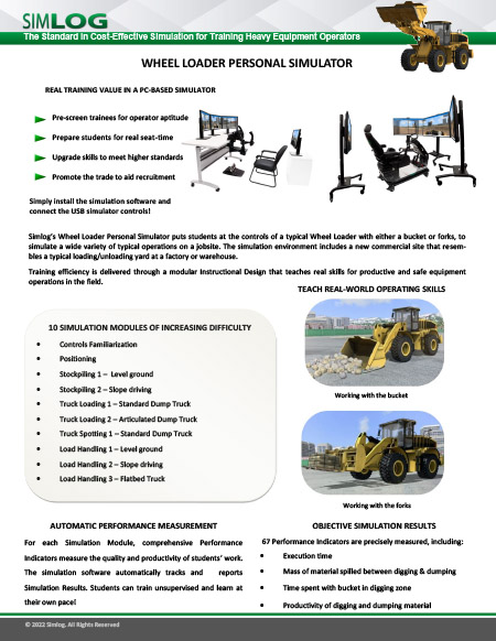 Simlog Wheel Loader Personal Simulator Brochure