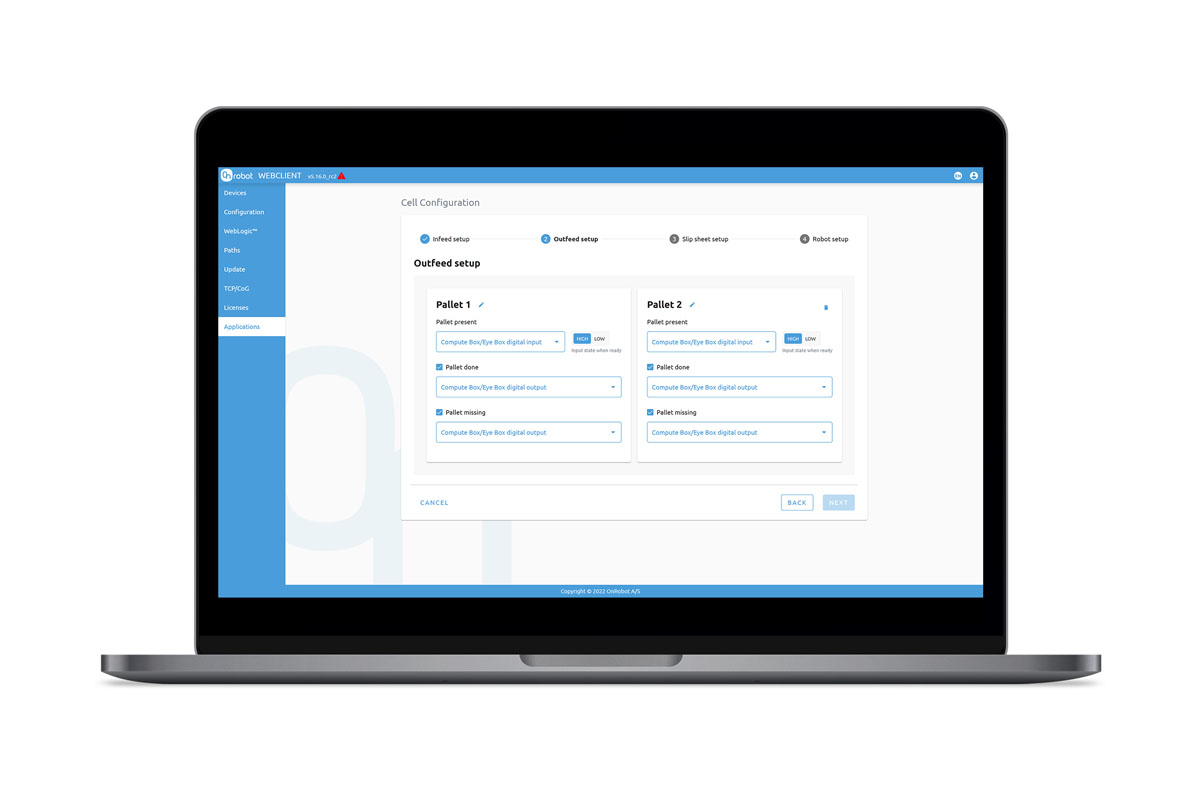 Intuitive, Step-by-Step Palletizing Software OnRobot Palletizing Software