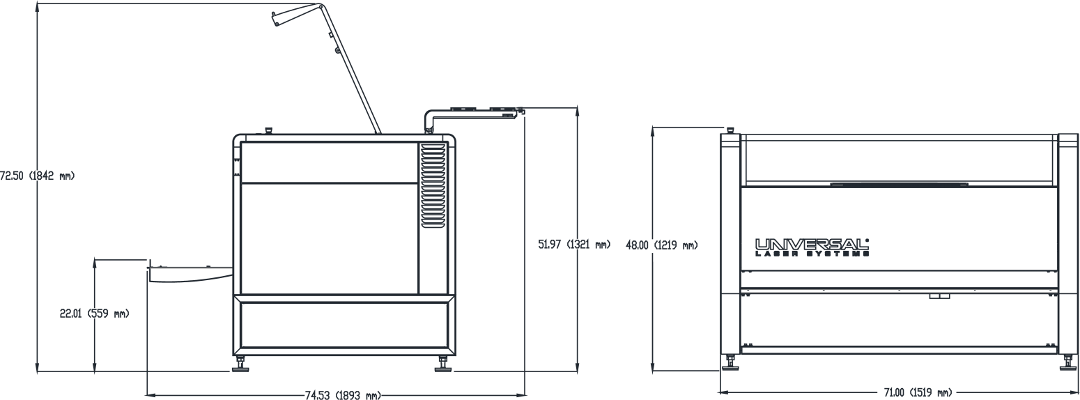 ULTRA R9000 Dimensional Drawing Laser Cutters and Engravers
