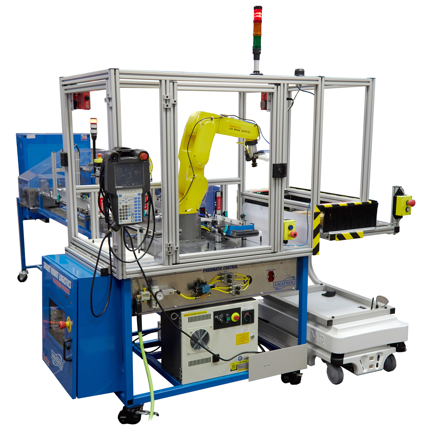 87-SWPF1V shown with 95-MSB3 and 87-MRL1 | Side Amatrol Automation Trainers and eLearning