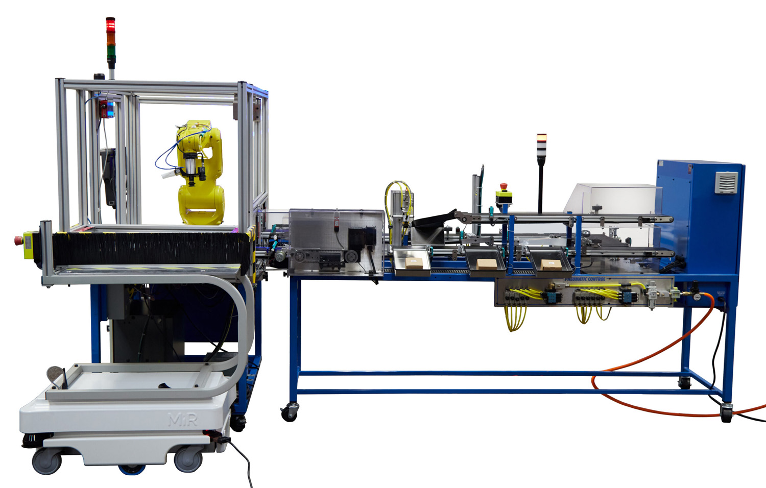 Amatrol Automation Trainers and eLearning Smart Robot Logistics Palletizing Workcell