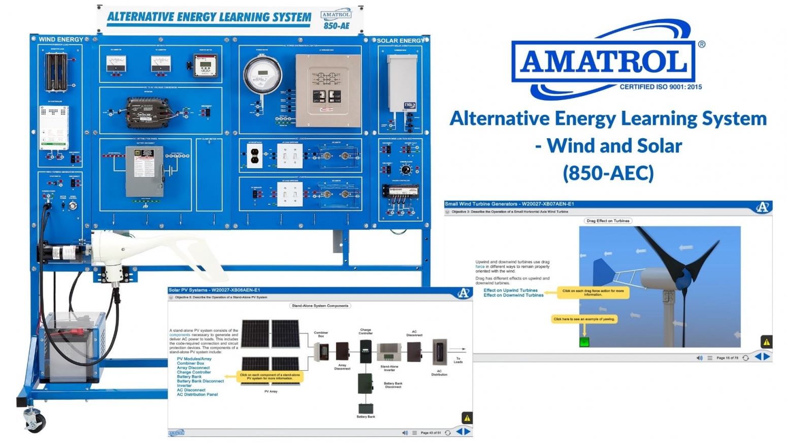 Wind and Solar Technician Training Equipment Amatrol Alternative Energy Learning System (850-AEC)