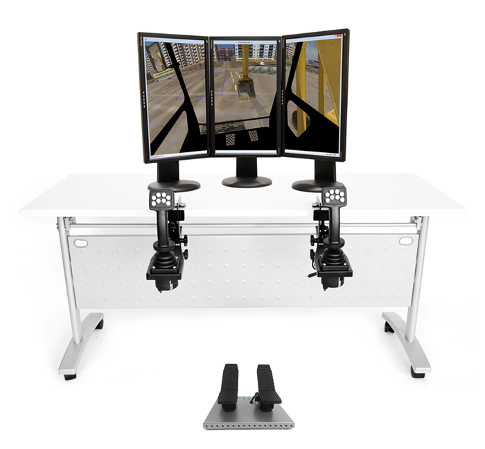 Replica Controls - 3 Display Simlog Hydraulic Excavator Personal Simulator
