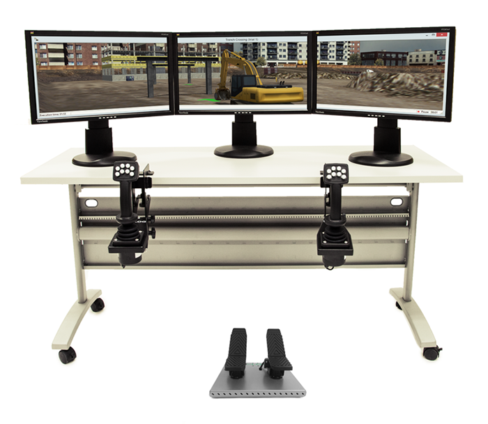 Replica Controls - 3 Display Hydraulic Excavator Training Simulator