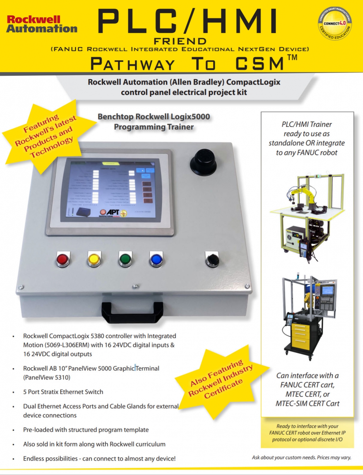 FANUC Rockwell Integrated Educational NextGen Device PLC/HMI | Pathway to CSM