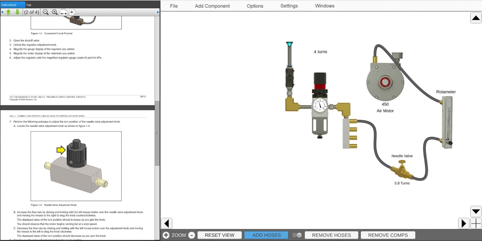 Pneumatic Virtual Trainer M11139 Fluid Power Virtual Training from Amatrol