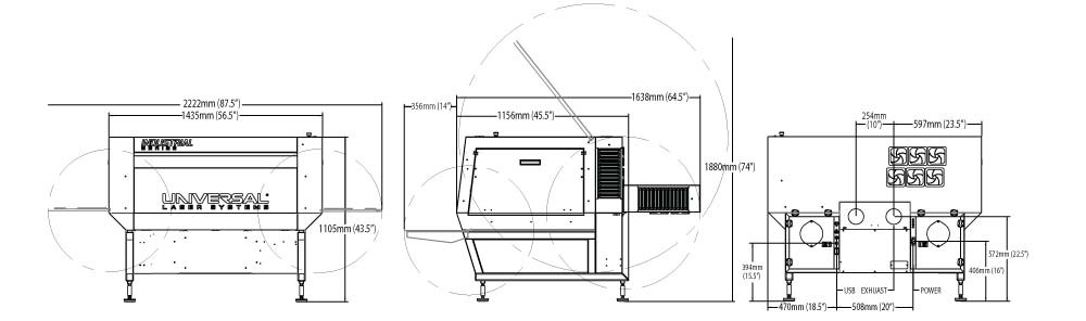 ILS 12.75 | Dimensions Laser Cutting & Engraving Machines for Fab Labs