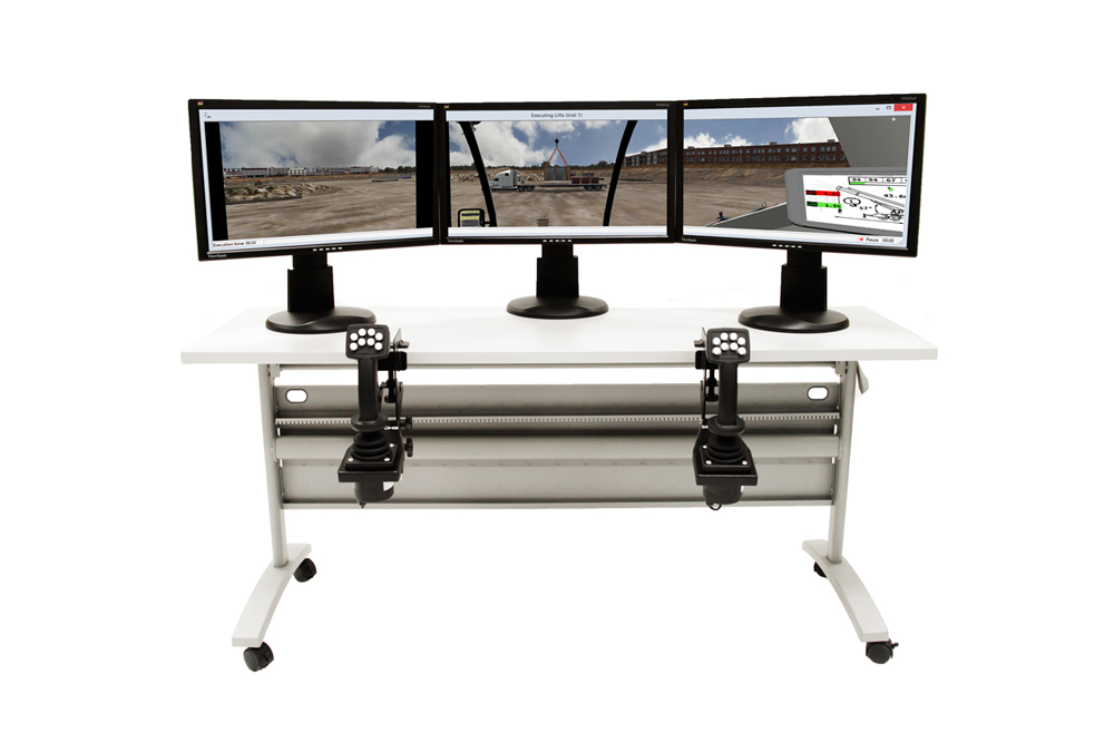 Replica Controls | 3 Landscape Displays Mobile Crane Simulator with Joystick Controls and 3 Landscape Displays