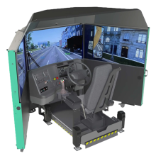 Driving simulator for training waste and recycling fleets