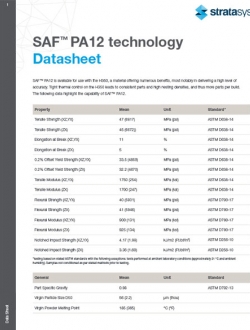 PA12 Material Data Sheet Stratasys SAF PA12