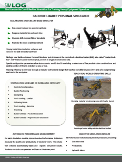 Simlog Backhoe Loader Personal Simulator Brochure