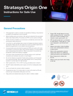 Stratasys Instruction for Safe Use