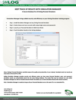 Simlog Simulation Manager Brochure